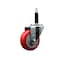 Service Caster 3.5'' Red Poly Wheel Swivel 3/4'' Expanding Stem Caster SCC-EX20S3514-PPUB-RED-34 - alternate 1